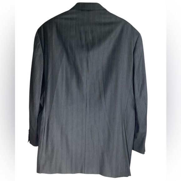 Ermenegildo Zegna Su Misura 58 EU 48 US Suit 38x31 100% Wool Charcoal Stripe - Picture 3 of 8
